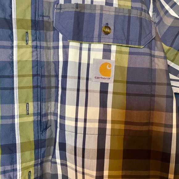CARHARTT Force Relaxed Fit Gray Plaid Casual - Picture 2 of 4